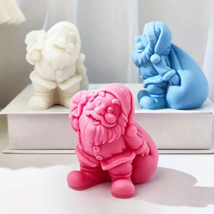 3D Santa Claus Silicone Candle Mould for Christmas DIY Wax Candles Festive Decor
