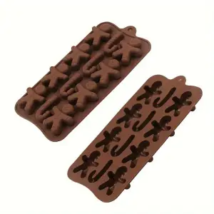 12 cavity Christmas Gingerbread Man Silicone Chocolate Mould for Cookies Candy Fondant
