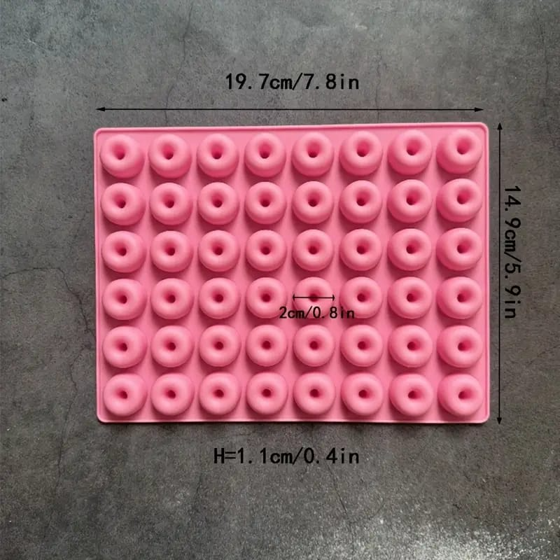 48 Cavity Mini Donut Silicone Mould for Chocolate Candy Jelly Baking