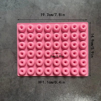 48 Cavity Mini Donut Silicone Mould for Chocolate Candy Jelly Baking