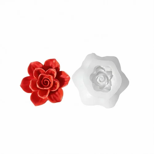 3D Floating Rose Flower Silicone Candle Mould for Scented Candles Soap Plaster & DIY Crafts