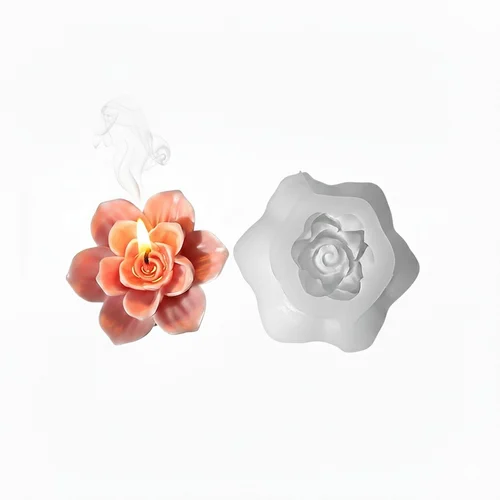 3D Floating Rose Flower Silicone Candle Mould for Scented Candles Soap Plaster & DIY Crafts