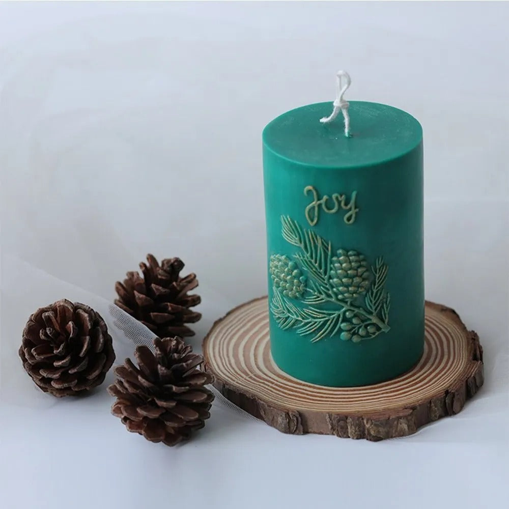 3D Cylinder Joy Harvest Column Candle Mold For Candle Making Home Decoration. - UG LAND INDIA