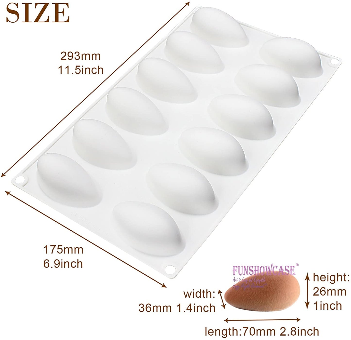 3D 12 Cavity Quenelle Dessert Silicone Mould Tray Silicone Mold Cake Decoration - UG LAND INDIA