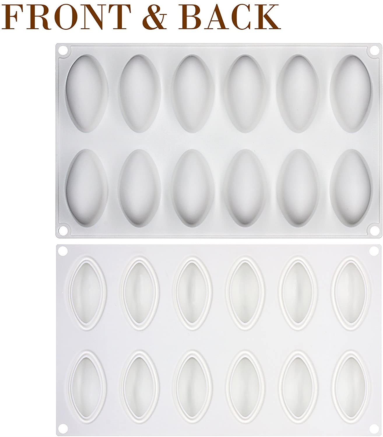 3D 12 Cavity Quenelle Dessert Silicone Mould Tray Silicone Mold Cake Decoration - UG LAND INDIA