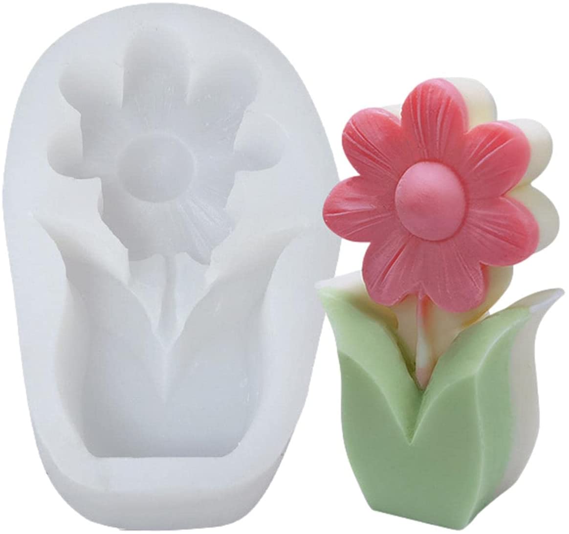 3D Flower Candle Mould DIY Handmade Flower Aromatherapy Candle Mould Candle Making Tools Baking Mold - UG LAND INDIA