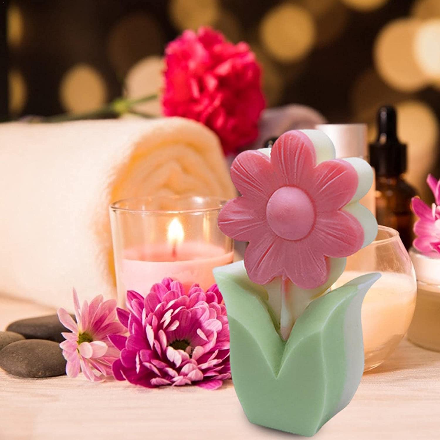 3D Flower Candle Mould DIY Handmade Flower Aromatherapy Candle Mold – UG  LAND INDIA