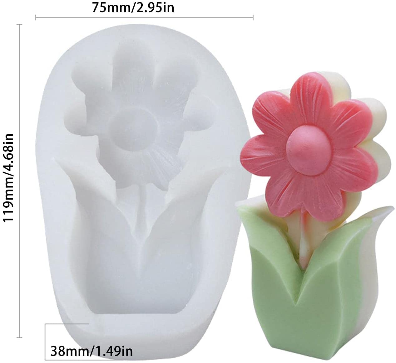 3D Flower Candle Mould DIY Handmade Flower Aromatherapy Candle Mold UG LAND INDIA