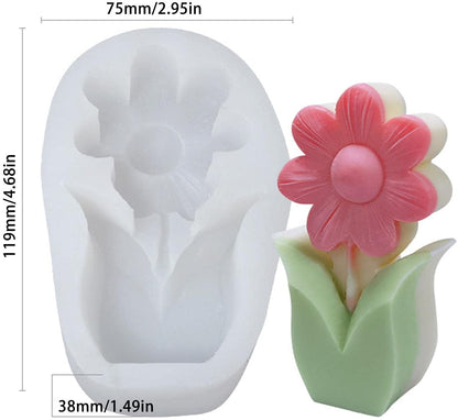 3D Flower Candle Mould DIY Handmade Flower Aromatherapy Candle Mould Candle Making Tools Baking Mold - UG LAND INDIA