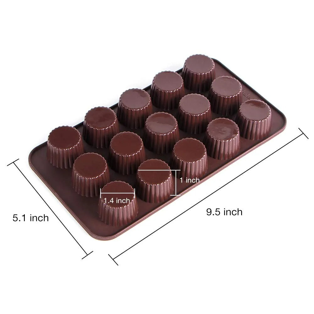 3D 15 Cavity Chocolate Cup Silicone Mold For Pastry Cake Muffin Pancakes Decoration Jelly Making - UG LAND INDIA