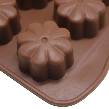 3D 15 Cavity Silicon Flower Chocolate Mold Candy Making Mold Mini Baking Mold For Cake Decoration - UG LAND INDIA