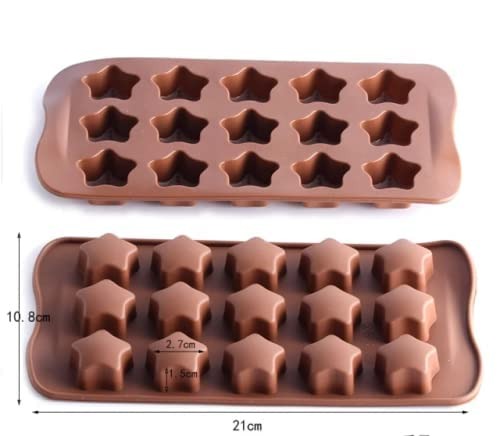 3D 15 Cavities Star Silicone Chocolate Mould Baking Mold Cups Handmade ice Moulds Jelly Gummy Chocolate Deserts Molds - UG LAND INDIA