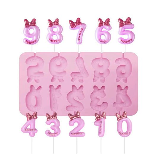 3D 10 Cavity 0-9 Digits Silicone Candle Mold Number Fondant Gumpaste Cake Decor Candy Mould - UG LAND INDIA