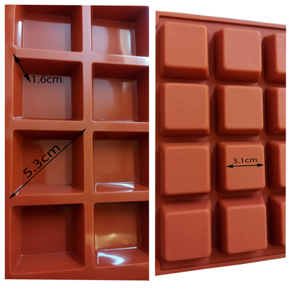 24 Cavity Square Silicone Chocolate Mould Mini Cube Mould