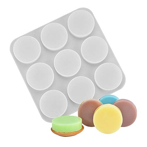 9 Cavity Round Silicone Mould for Soap Cake Chocolate Making Approx 70Gm Capacity - UG LAND INDIA