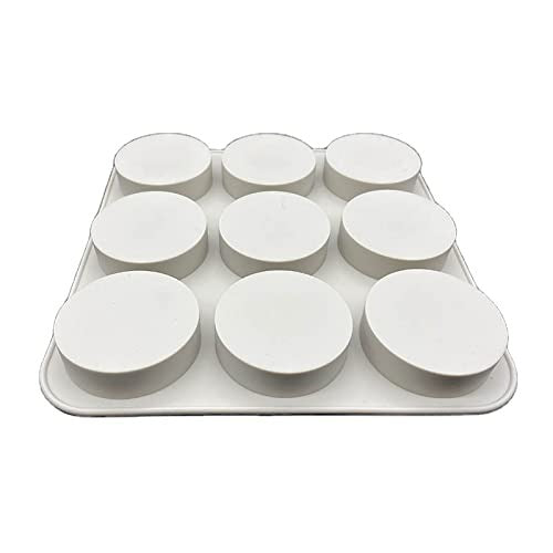 9 Cavity Round Silicone Mould for Soap Cake Chocolate Making Approx 70Gm Capacity - UG LAND INDIA