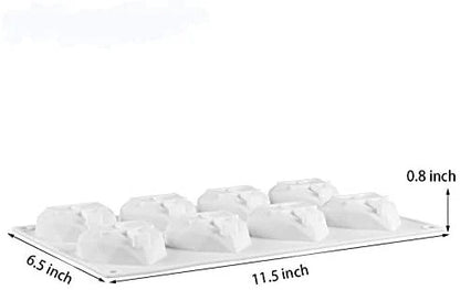 3D 8 Cavity Diamond Heart Shape Candle Mould Making Small Cake Chocolate Candy Baking - UG LAND INDIA