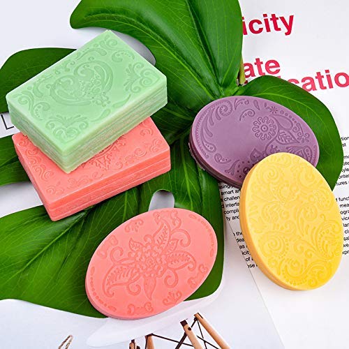 Oval Rectangle 6-Cavity Silicone Molds, 6 Patterns Silicone Mold for Soap Making - UG LAND INDIA