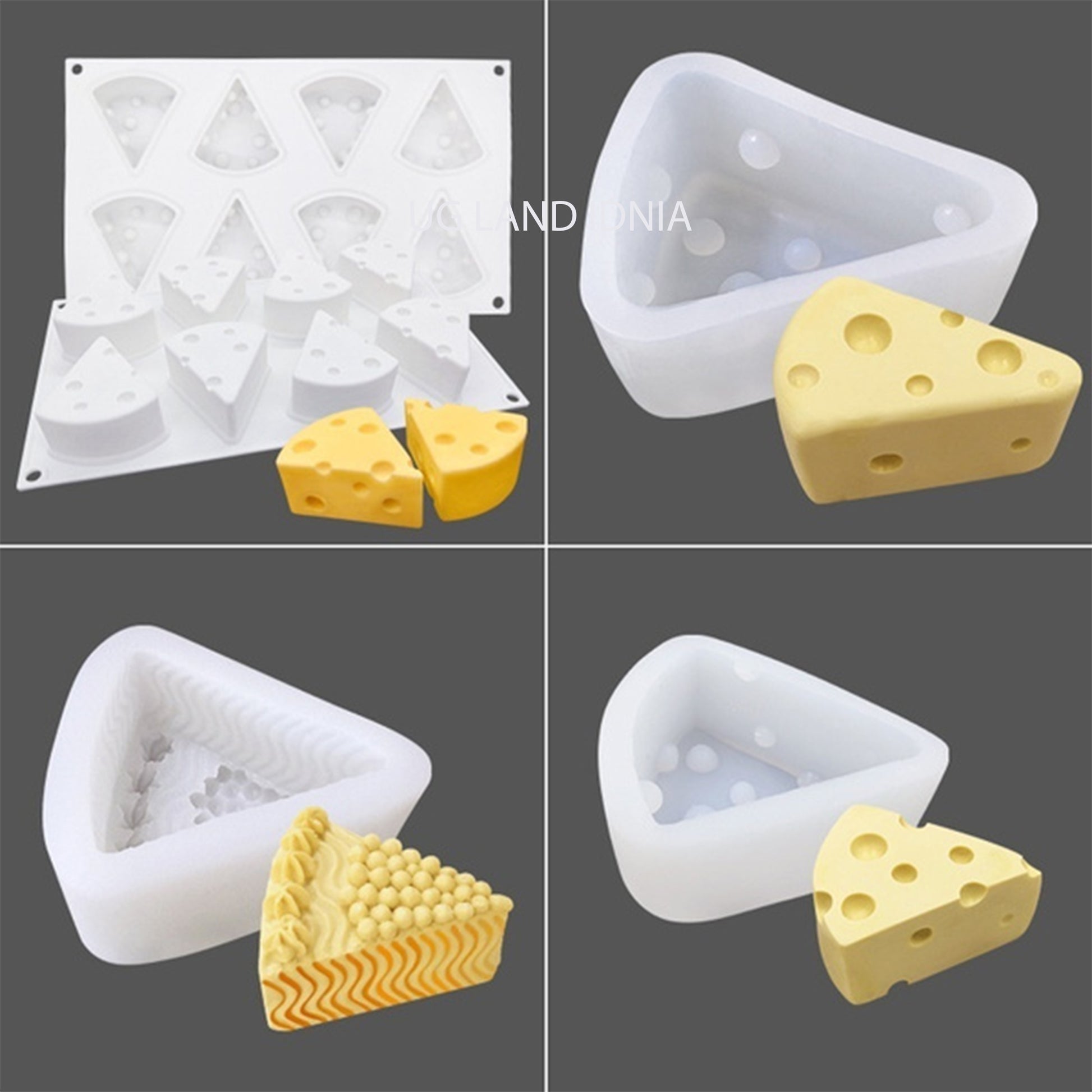 3D 8 Cavity Cheese Mold for Baking Mousse Cake Mold Soap Making Mould Ice Cream Dessert Mold - UG LAND INDIA