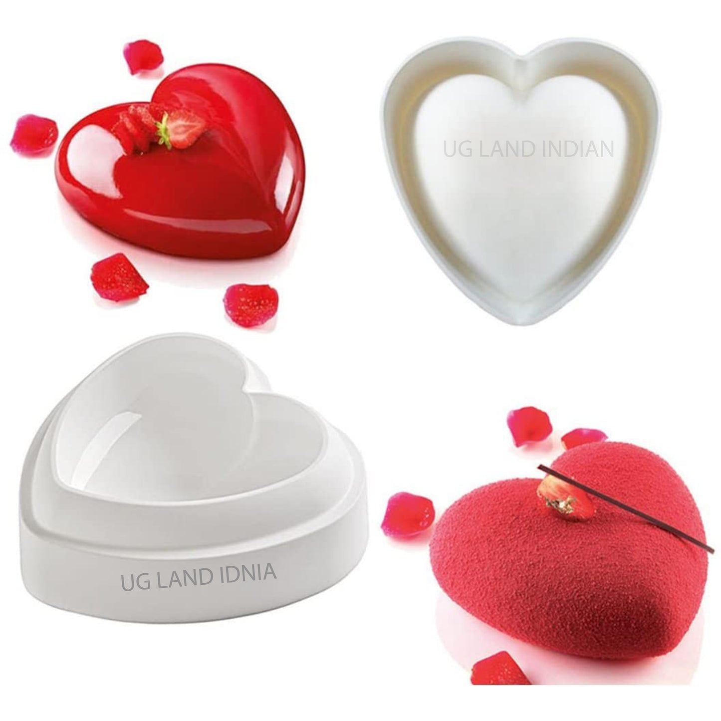 3D Heart Silicone Love Heart Cakes Multi Function Mold Entremet Mould Aroma Gypsum Plaster Mould for Cakes Decoration - UG LAND INDIA