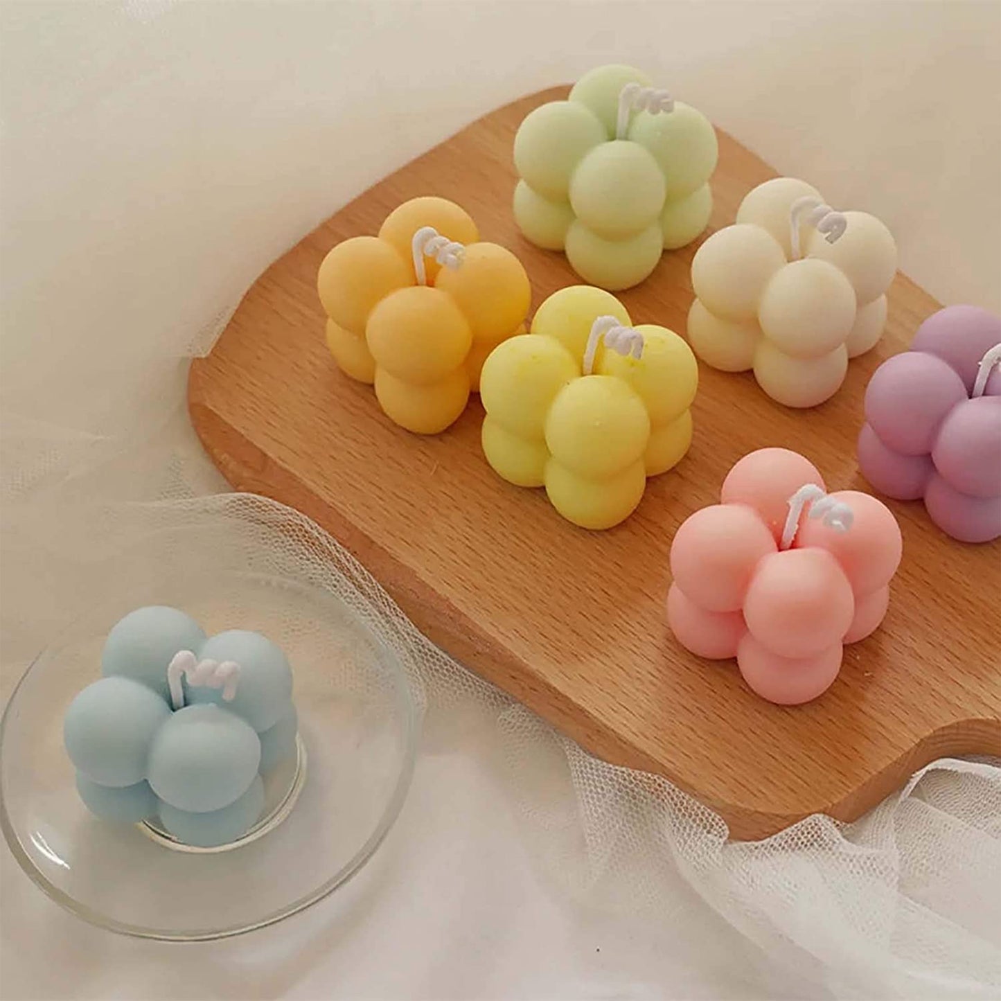 15 Cavity 3D Magic Ball Fondant Silicone Molds Bubbles Cube Mold, Wax Candle Overlapping Balls Sphere Mold - UG LAND INDIA