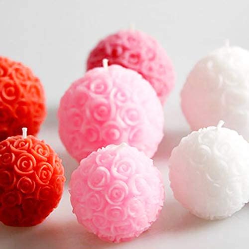 3D Rose Ball Candle Mold Rose Flower Silicone Mould for DIY Candle Making - UG LAND INDIA