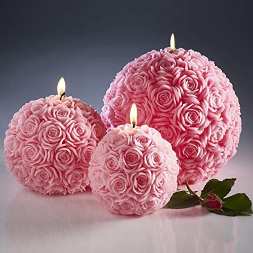 3D Rose Ball Candle Mold Rose Flower Silicone Mould for DIY Candle Making - UG LAND INDIA