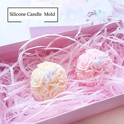 3D Rose Flower Silicone Candle Molds Valentine Heart Shaped DIY