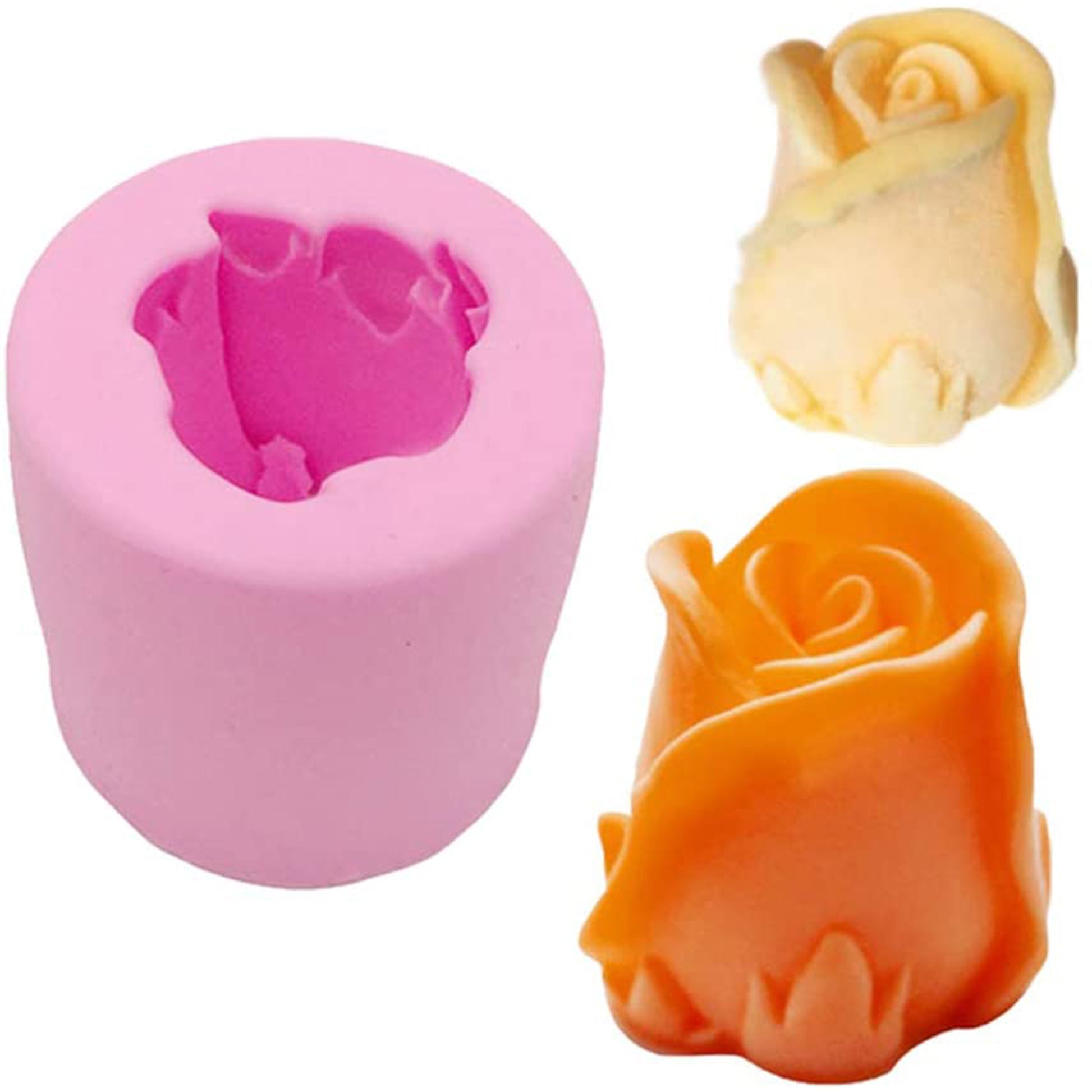 3D Rose Bud Silicone candle Mold soap mould wax mold - UG LAND INDIA