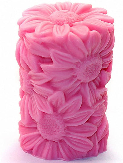 Silicone Floral Flower Pillar Candle Mold Sunflower Shape Candle Mould - UG LAND INDIA