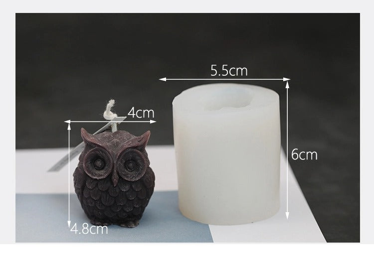 3D Owl Silicone Candle Mold DIY Fun Craft Mould for Cake Decorating, - UG LAND INDIA