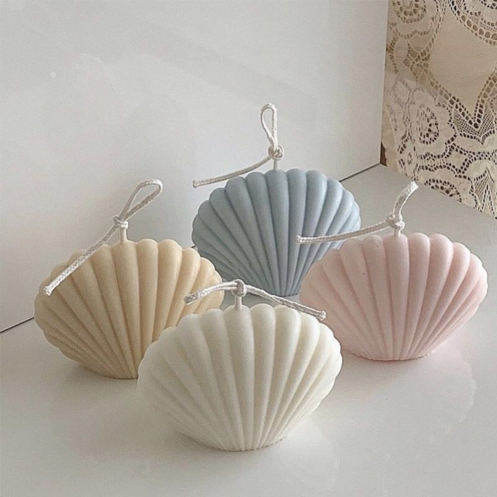 Seashell Candle Mold, Scollop Candle Mold, Shell Candle Mould, Wax Silicone Mold, Paraffin Candle, Mold, Soy Wax Mold. - UG LAND INDIA