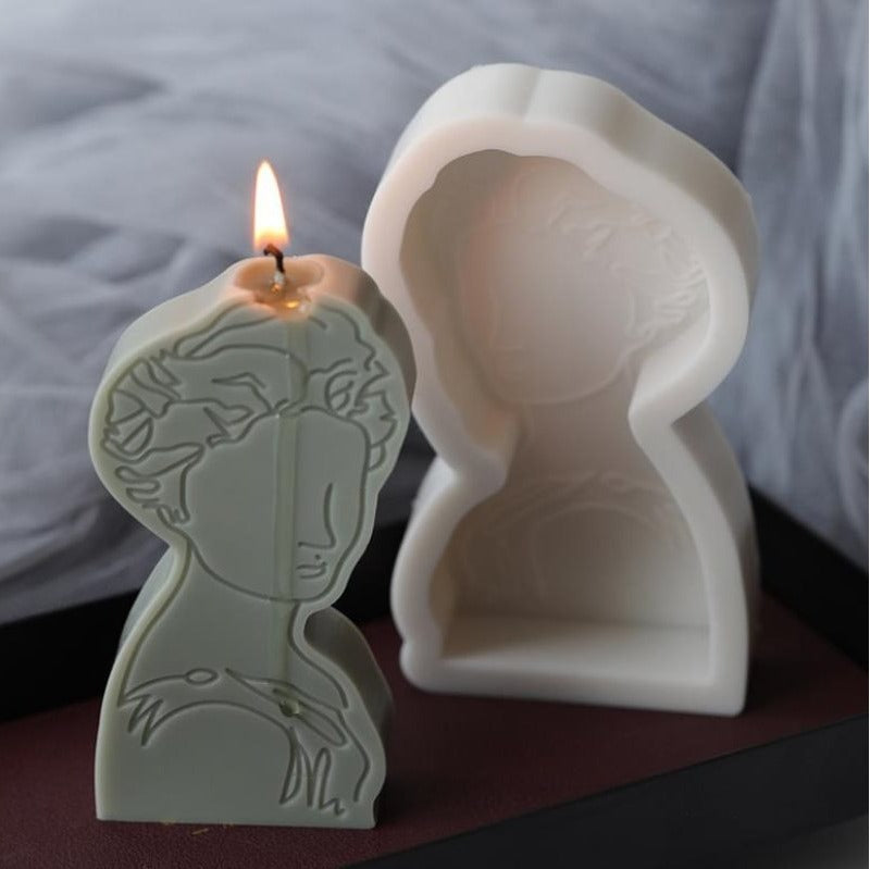 3D Silicone Portrait Mold Aromatherapy Candle Plaster DIY Candle Molds for Making Silicone - UG LAND INDIA