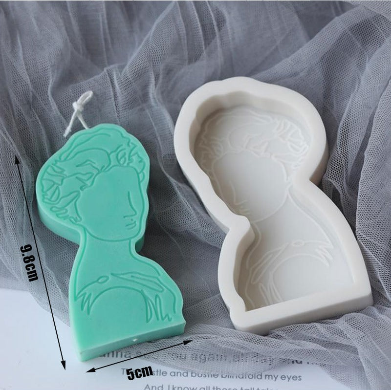 3D Silicone Portrait Mold Aromatherapy Candle Plaster DIY Candle Molds for Making Silicone - UG LAND INDIA