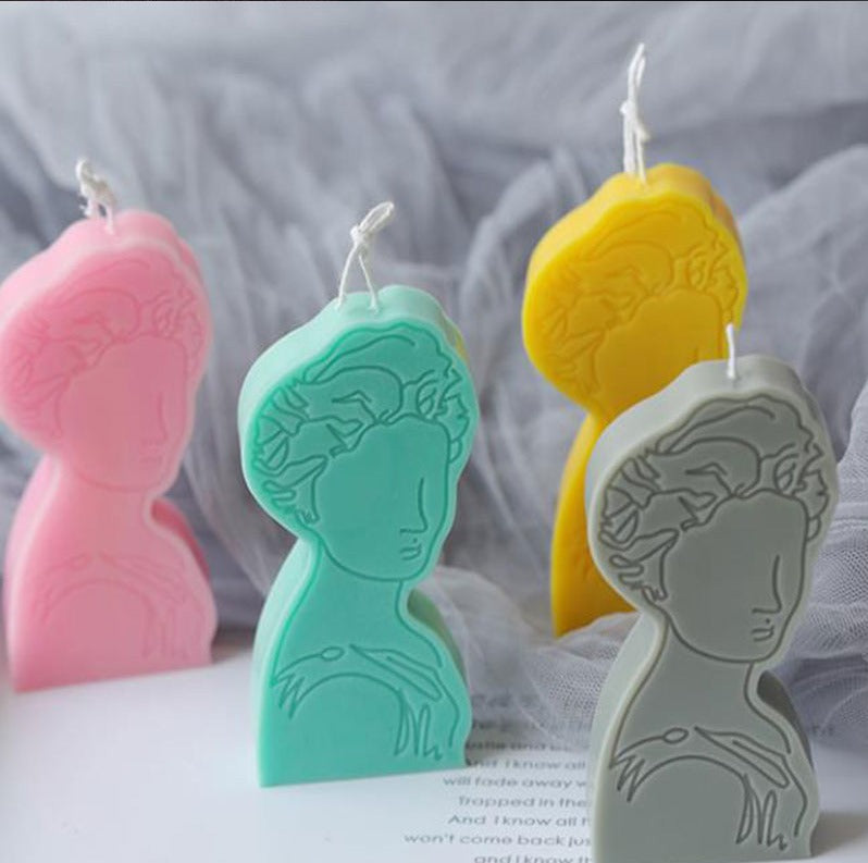 3D Silicone Portrait Mold Aromatherapy Candle Plaster DIY Candle Molds for Making Silicone - UG LAND INDIA