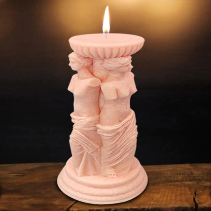 3D Venus Goddess Candle Mold, Transparent Venus Goddess Ancient Roman Pillar Silicone Mold - UG LAND INDIA