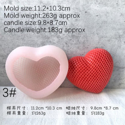 3D Woven Heart Love Silicone Candle Mold Love Heart Mousse Cake Heart-Shaped Aromatherapy Candle Mould Chocolate Baking Mold Molds Candle Moulds - UG LAND INDIA