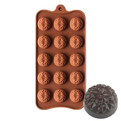 3D 15 Cavity Mini Sunflower Silicone Chocolate Mold Creative Toffee Pastry Decoration - UG LAND INDIA