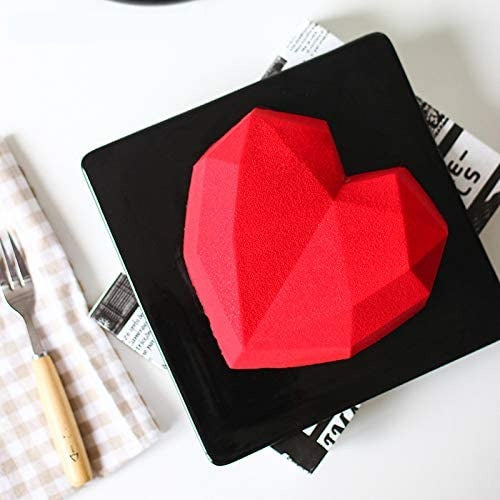 3D 8 Cavity Diamond Heart Shape Candle Mould Making Small Cake Chocolate Candy Baking - UG LAND INDIA