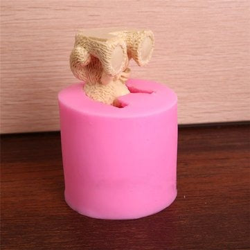 3D silicone mold Teddy bear with hearts silicone mould soap mold