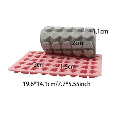 3D 45 Cavity Cloud Heart Drop Shape Silicone Chocolate Mold Candy And Jelly Making - UG LAND INDIA