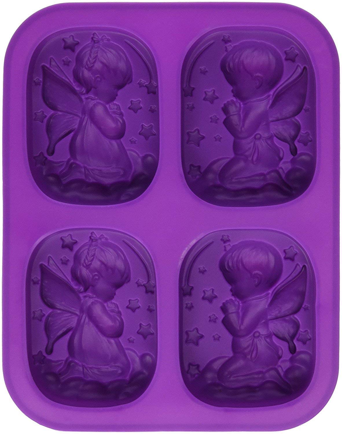 4 Cavity 3D Angels Silicone Mold Soap mould  wax mold - UG LAND INDIA