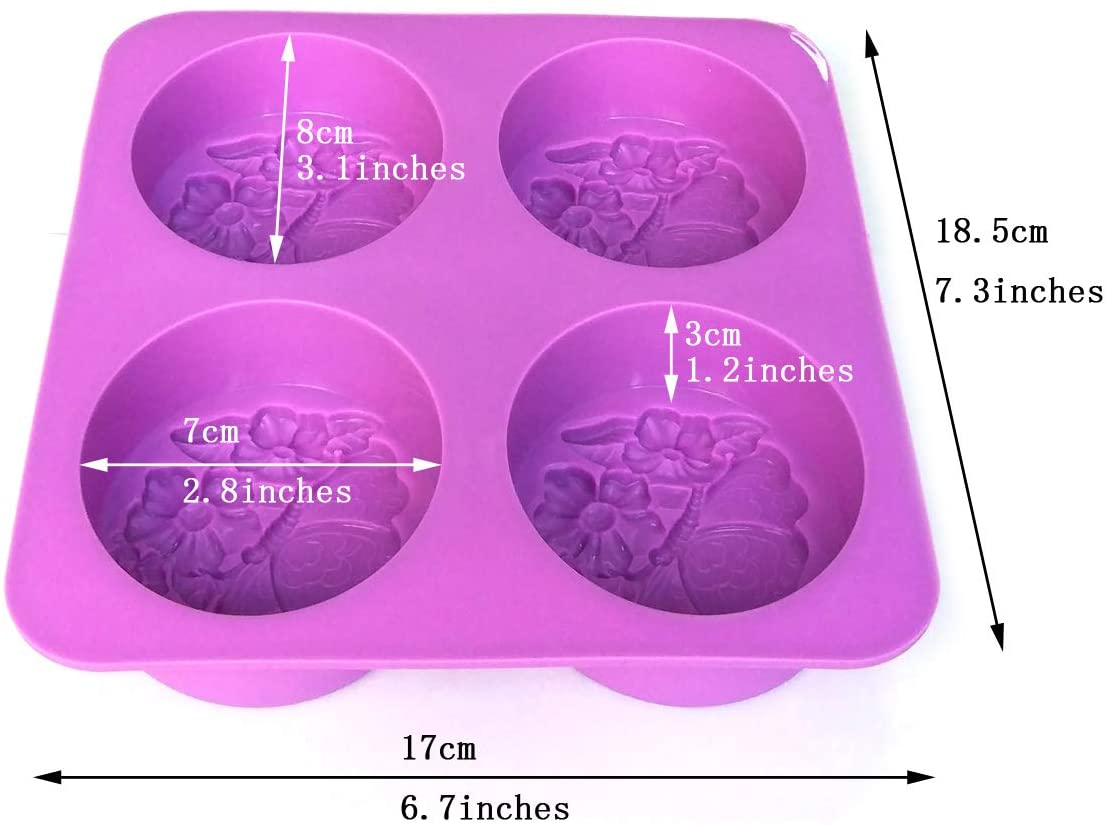 4 Cavities Oval Butterfly Flower Silicone Soap Mold DIY Handmade - UG LAND INDIA