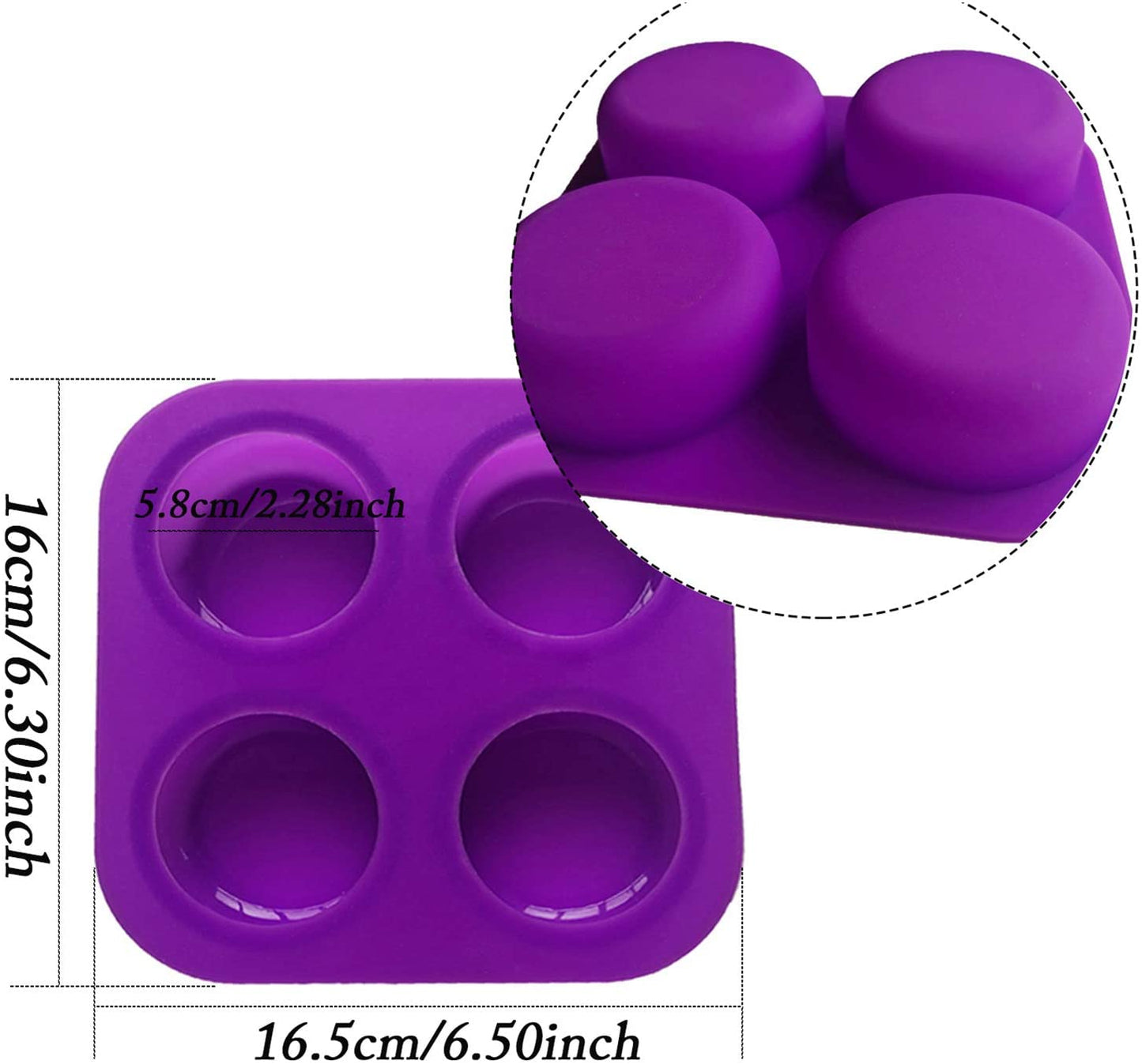 4 Cavities Plain Round Shape Soap Mold Chocolate Mould - UG LAND INDIA