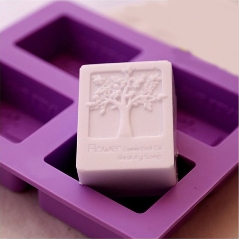 3D 4 Cavities Rectangle Life Tree Silicone Soap Mold DIY Craft Art Cake Mold Handmade Silicone Molds for Soap Candle - UG LAND INDIA