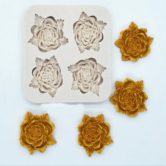 3D Roses Flower Mold For Fondant Chocolate Candy Clay Resin Silicone Mould - UG LAND INDIA