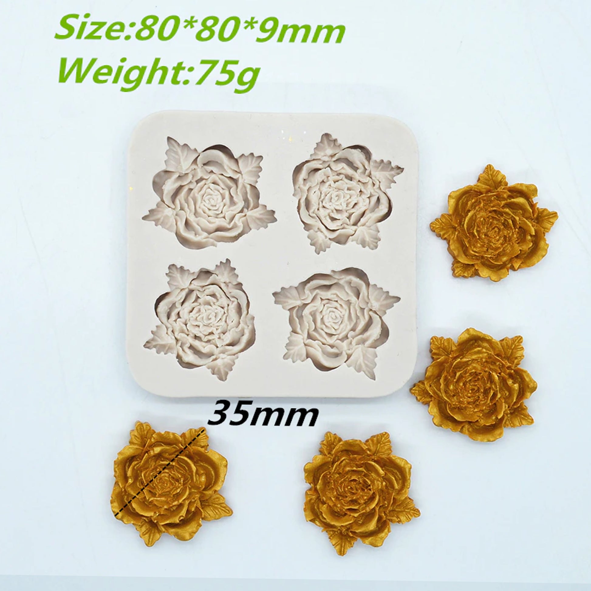 3D Roses Flower Mold For Fondant Chocolate Candy Clay Resin Silicone Mould - UG LAND INDIA