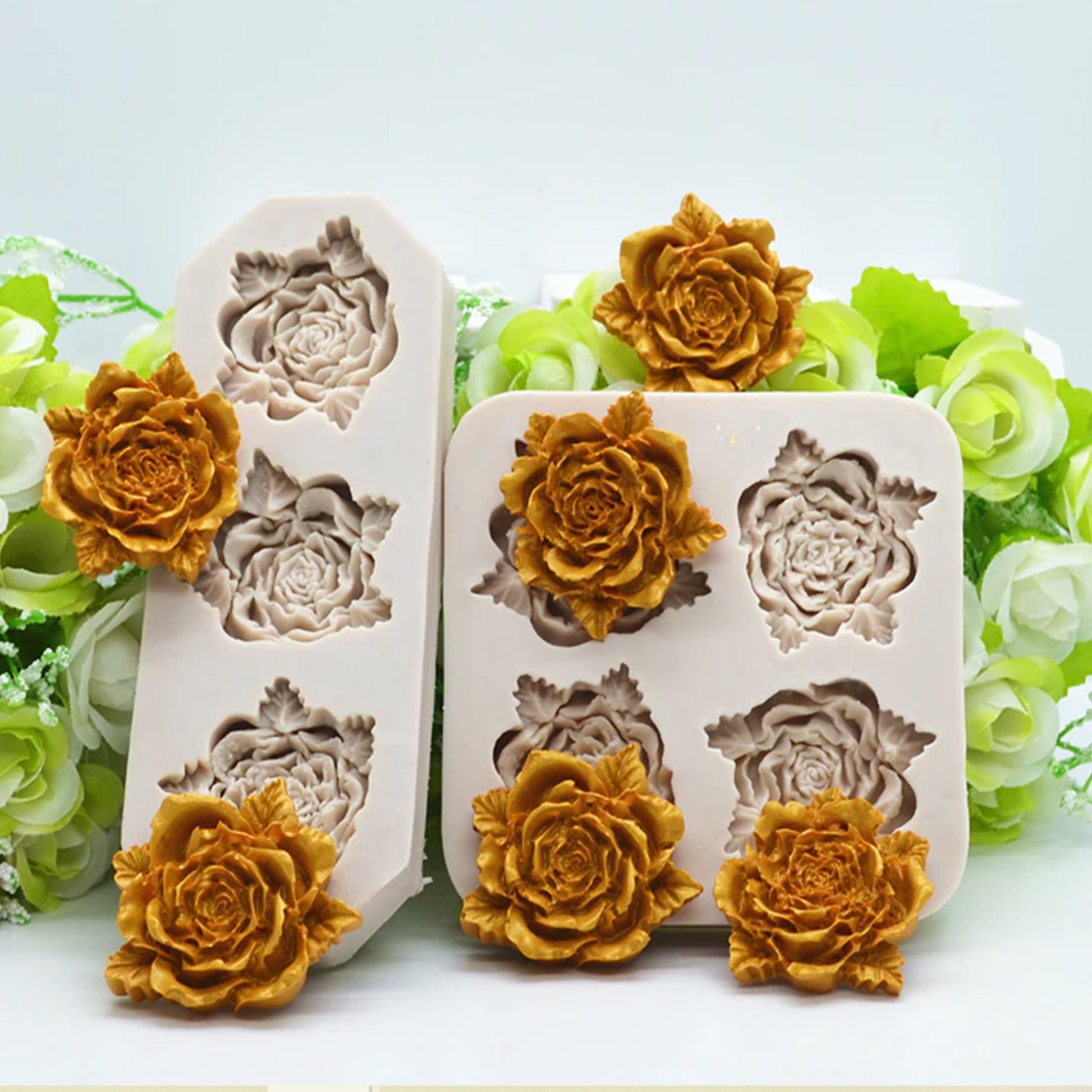 3D Roses Flower Mold For Fondant Chocolate Candy Clay Resin Silicone Mould - UG LAND INDIA