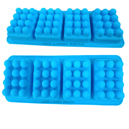 4 Cavities Silicone Massager Soap Mold Candy Jelly Baking Trays - UG LAND INDIA