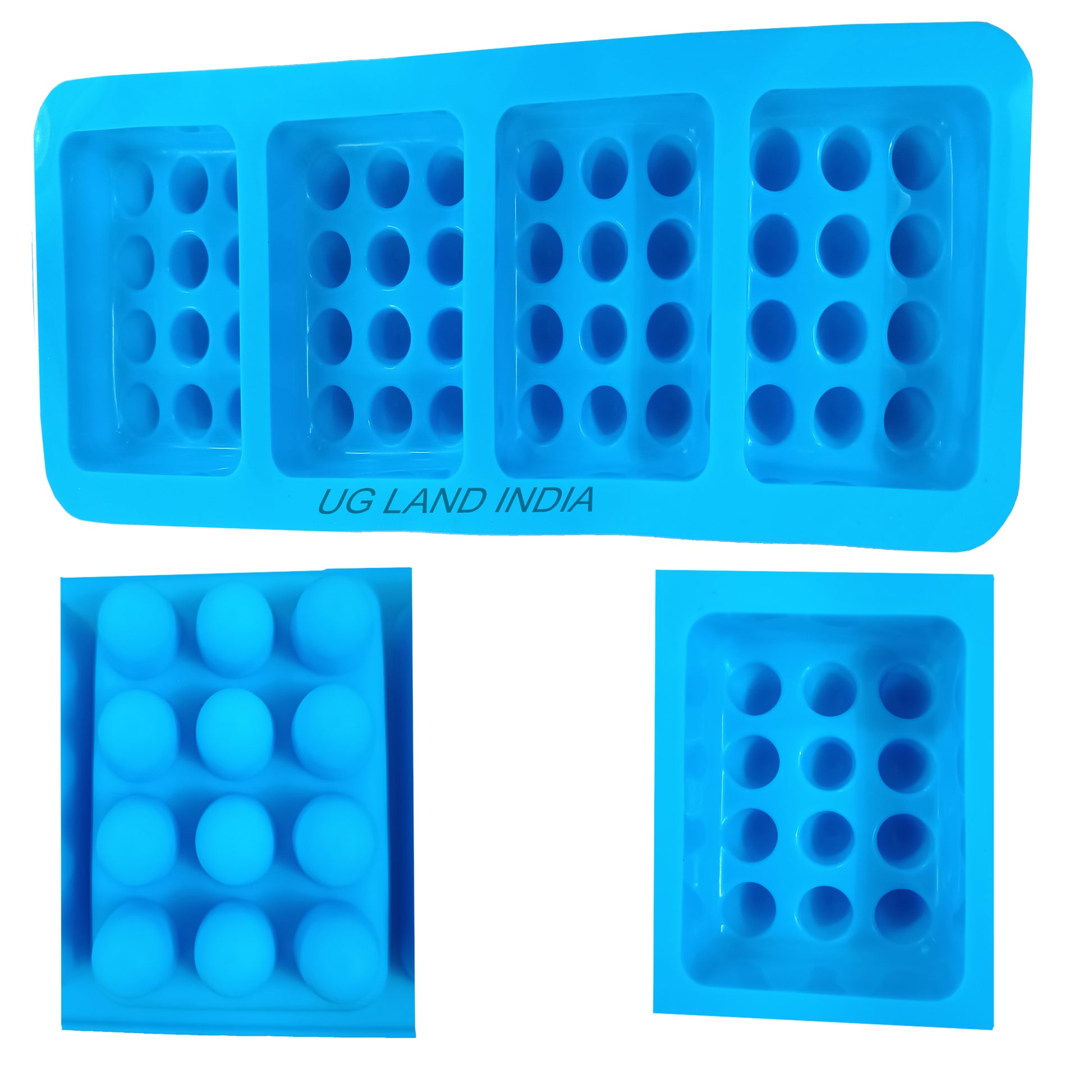 4 Cavities Silicone Massager Soap Mold Candy Jelly Baking Trays - UG LAND INDIA